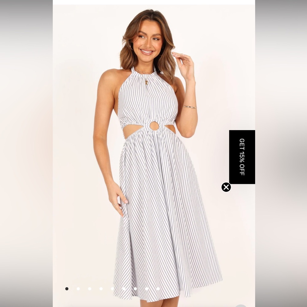 Striped Halter Cut-Out Dress
